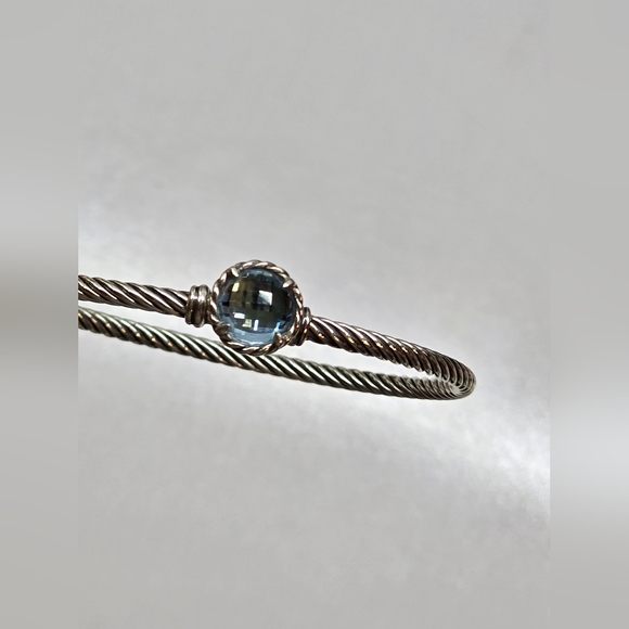 David Yurman petite Chatelaine sterling bracelet with blue topaz - Picture 8 of 11